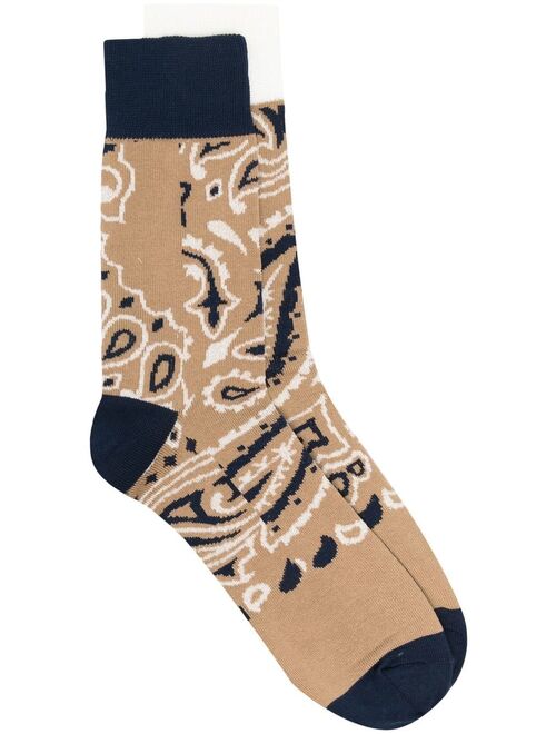 sacai graphic-print socks