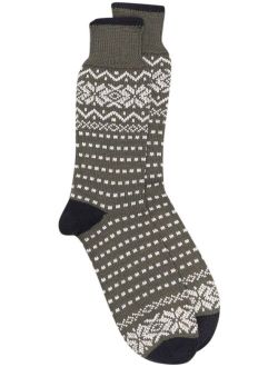 fair isle intarsia knit socks