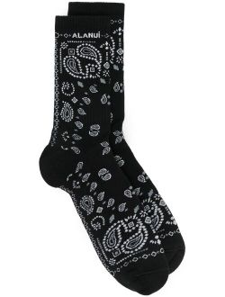 Alanui paisley-intarsia socks