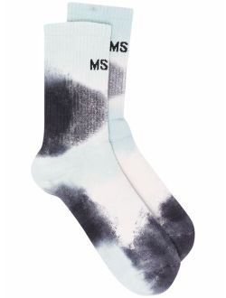 logo tie-dye socks