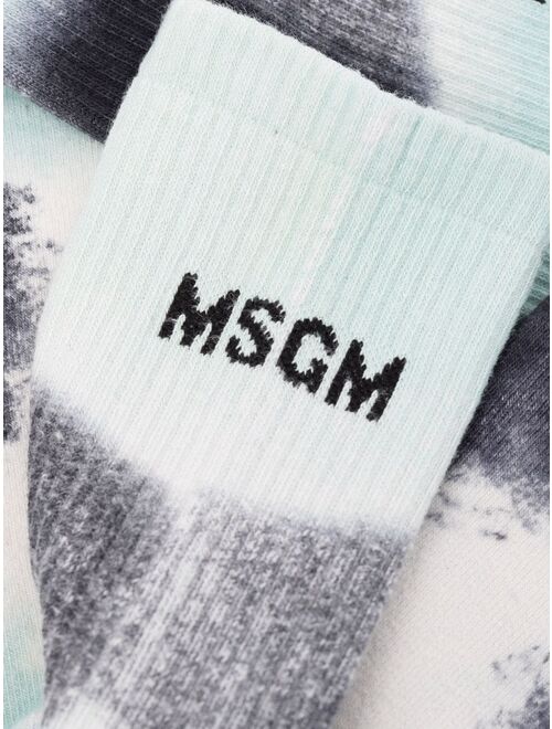 MSGM logo tie-dye socks