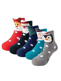Yvinak Unisex Kids Cartoon Christmas Winter Cute Socks Children Toddler Girls Boys Xmas Funny Winter Warm Socks