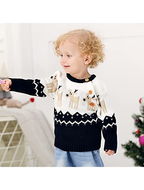 Gavol Toddle Baby Girl Boy Christmas Outfit Baby Girl Boy Christmas Sweater Sweatshirt Warm Crewneck Winter Clothes