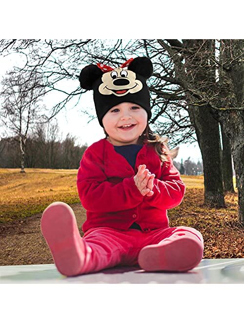 Disney Girls Toddler Winter Hat and Mittens Set Ages 2-4 Or Minnie Mouse Hat and Kids Gloves Set for Ages 4-7