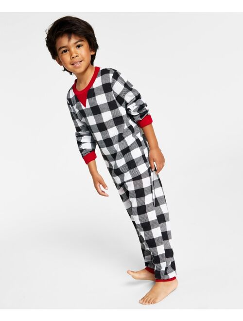 Family Pajamas Matching Kid's Lightweight Thermal Waffle Buffalo Check Pajama Set, Created for Macy's