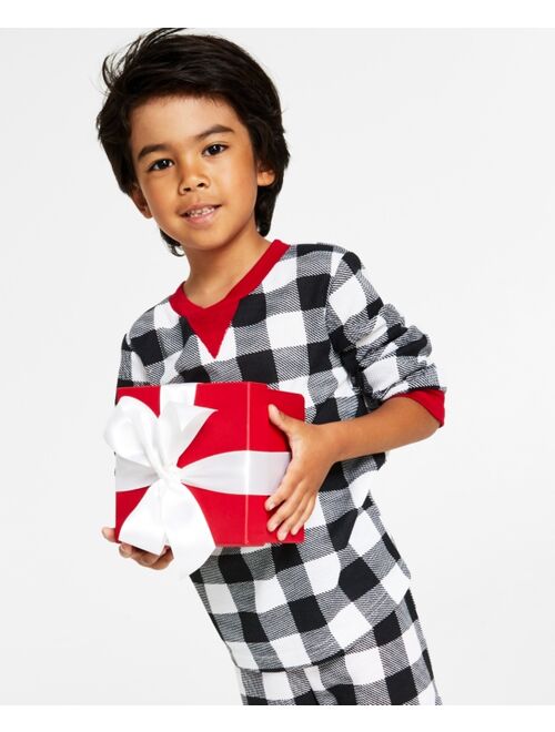 Family Pajamas Matching Kid's Lightweight Thermal Waffle Buffalo Check Pajama Set, Created for Macy's