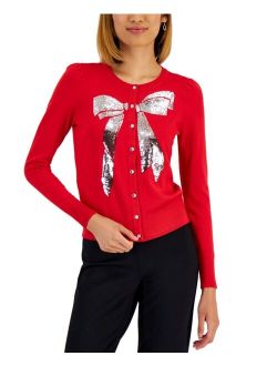 Sequined-Bow Button Cardigan, Created for Macy's