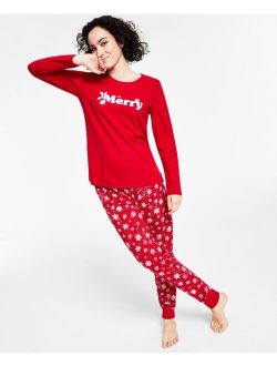 FAMILY PAJAMAS Matching Women's Merry Snowflake Mix It Family Pajama Set, Created for Macy's