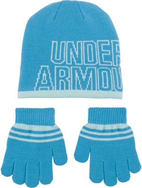 Under Armour Girls' Little Knit Beanie and Glove Combo