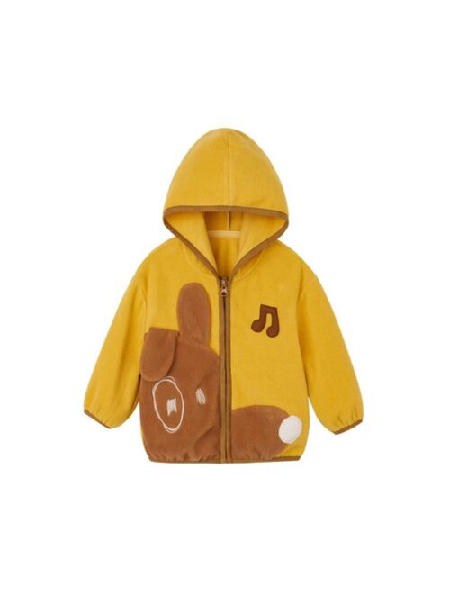 Shein Toddler Boys 1pc Cartoon & Letter Graphic Hooded Jacket Without Hat