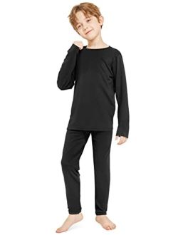 Resinta Boys' Fleece Lined Thermal Underwear Set Winter Kids Top & Long Johns Base Layer Shirt & Pants for Boys