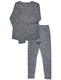 Trimfit Boys Space Dye Long-Sleeve w/Thumbholes Thermal Underwear 2 Piece Pajama Set for Kids