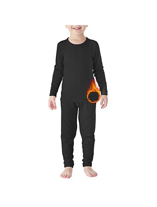 American Trends Boys Thermal Underwear Set Kids Long Johns Fleece Lined Boys Girls Base Layer Thermal Set for Winter