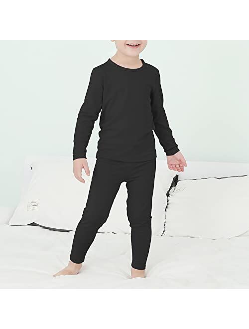 American Trends Boys Thermal Underwear Set Kids Long Johns Fleece Lined Boys Girls Base Layer Thermal Set for Winter