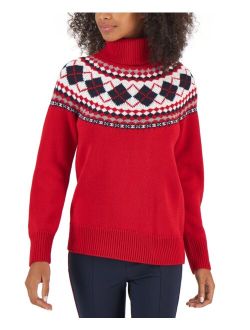Women's Argyle Turtleneck Sweater