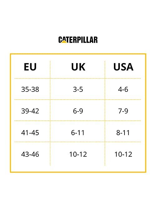 Caterpillar 6 Pairs Men's Work Socks - Accident Prevention, Reinforced Weft - Cotton