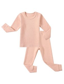 Jwwn Toddler Little Boys Girls Pajamas Set 2PCS Thermal Underwear Kids Pjs Sleepwear