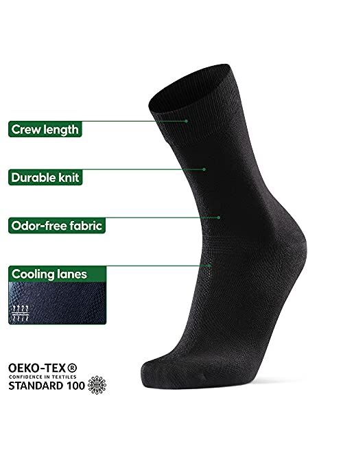 DANISH ENDURANCE Bamboo Dress Socks for Men & Women 6-Pack, Made in EU, Premium Comfort, Super Soft, Breathable, Classic