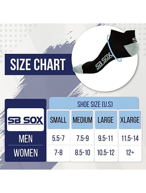 SB SOX Crucial Compression Ankle Compression Running Socks for Men & Women - Low Cut Athletic Socks (2 Pairs)