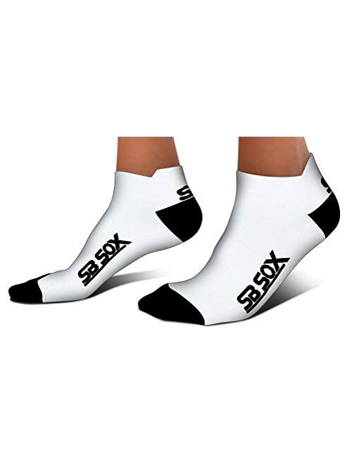 SB SOX Crucial Compression Ankle Compression Running Socks for Men & Women - Low Cut Athletic Socks (2 Pairs)