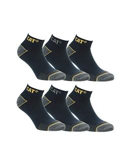 6 Pairs Men's Reinforced Work Sneaker Socks, Accident Prevention - in Cotton