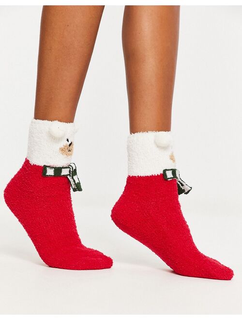 Loungeable Christmas polarbear socks gift box in white