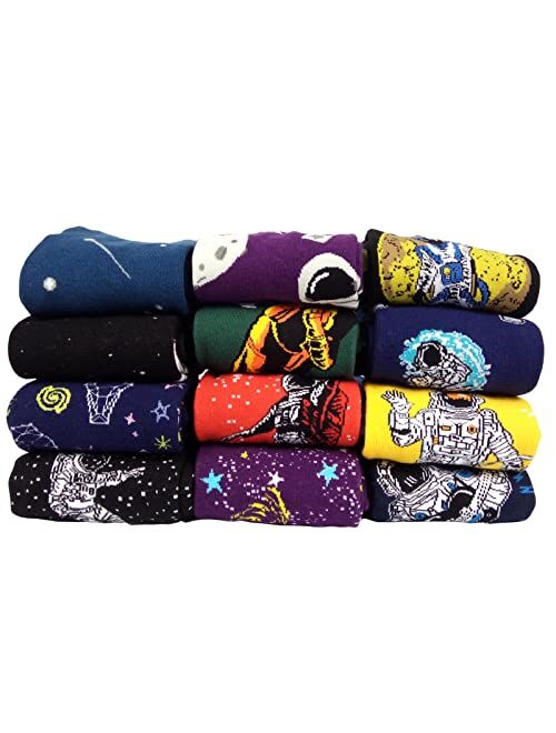 Mens Funny Pattern Dress Socks - HSELL Crazy Design Cotton Socks Novelty Gifts for Men