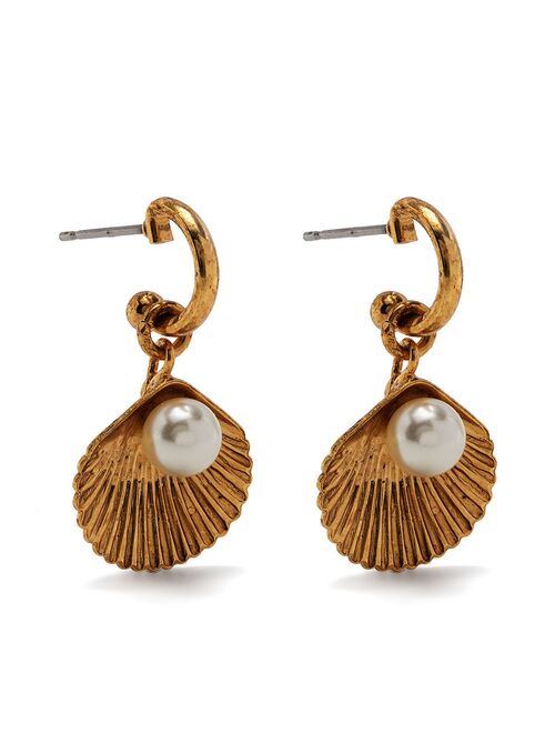Jennifer Behr Caspia pearl-shell hoop earrings