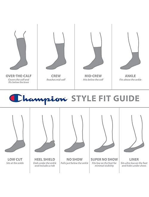 Champion Mens Socks, Ankle Socks, Cushioned Athletic Socks, 6 and 12 Pairs Pack