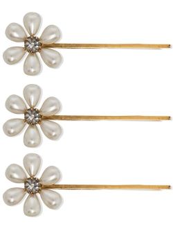 Daisy pearl-embellished pin set