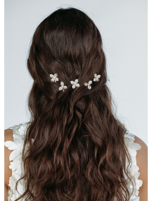 Jennifer Behr floral crystal-embellished pin set