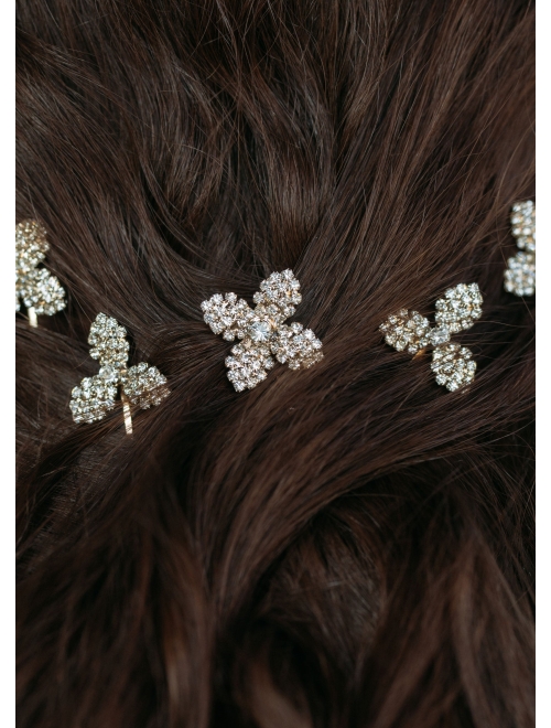 Jennifer Behr floral crystal-embellished pin set