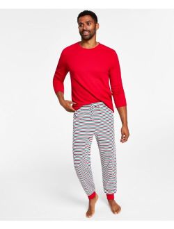 FAMILY PAJAMAS Matching Men's Thermal Waffle Holiday Stripe Mix It Pajama Set, Created for Macy's