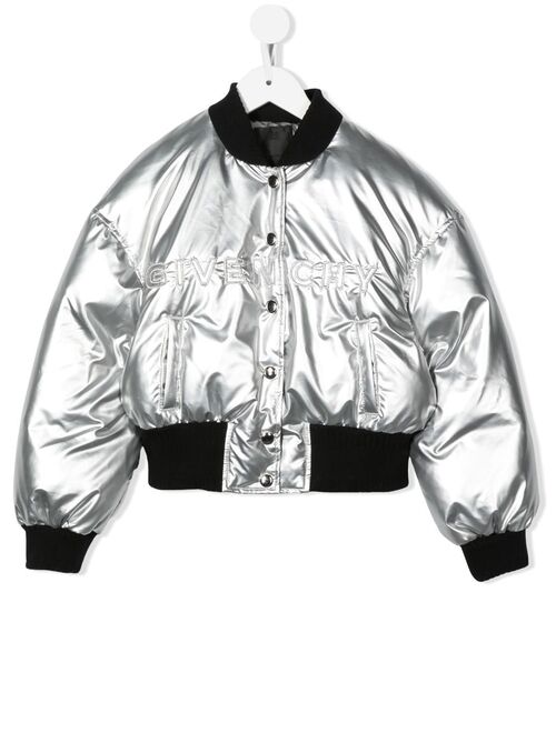 Givenchy Kids logo-embroidered puffer jacket