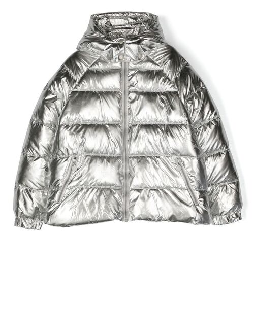Stella McCartney Kids metallic-effect padded jacket
