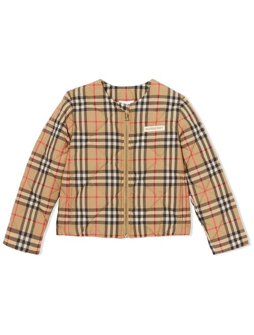 Burberry Kids Vintage Check diamond-quilted jacket