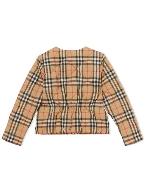 Burberry Kids Vintage Check diamond-quilted jacket