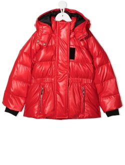 Kids feather-down hooded jacket
