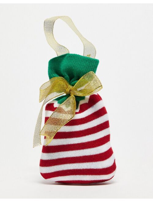 Loungeable christmas elf socks with matching gift bag in red and white stripes