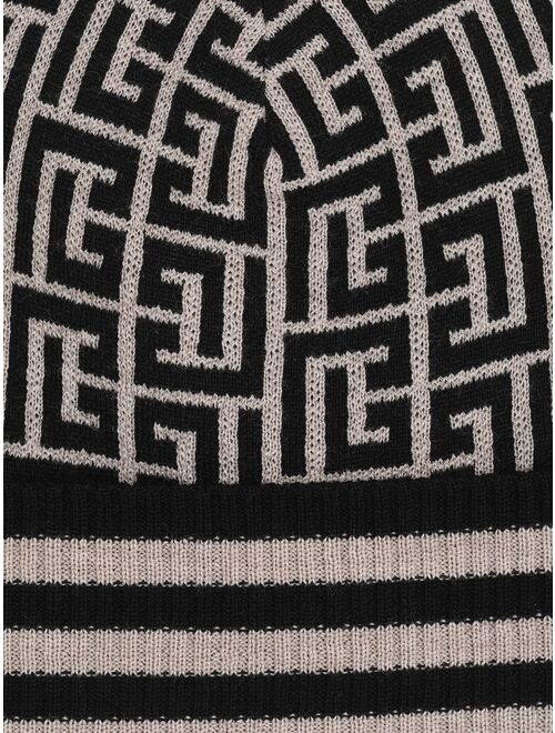 Balmain monogram wool beanie
