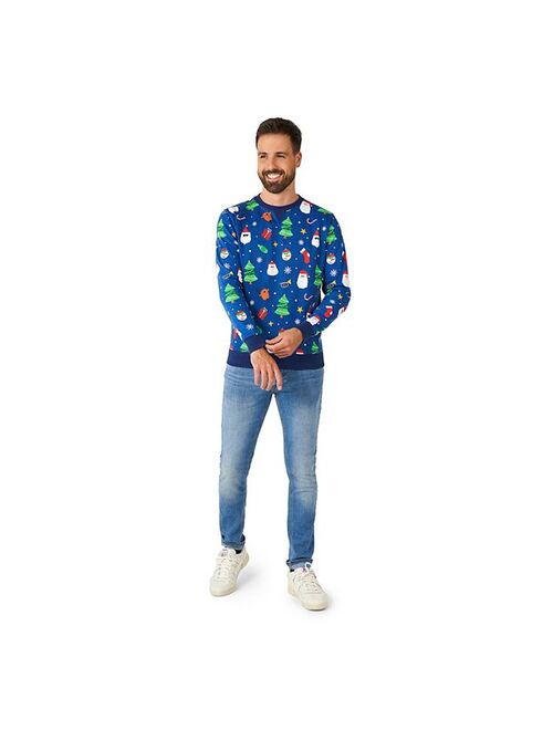 Licensed Character Men's Festivity Blue Christmas Sweater