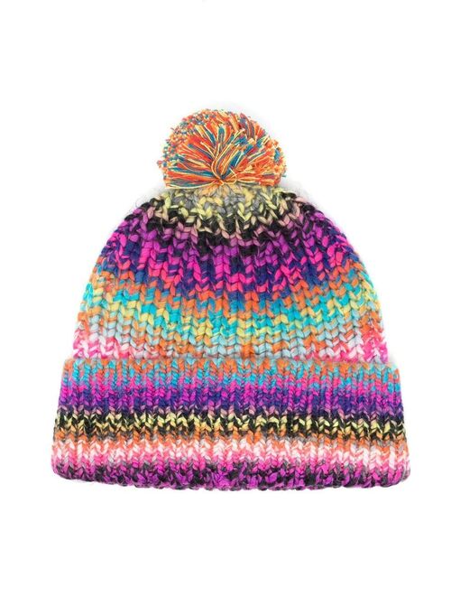 Stella McCartney Kids marl-knit striped pompom hat
