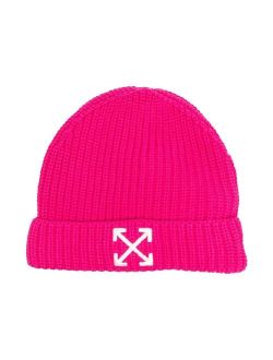 Off-White Kids embroidered-logo knit hat