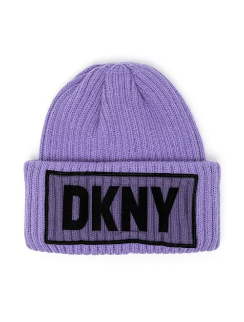 Dkny Kids logo-patch ribbed hat