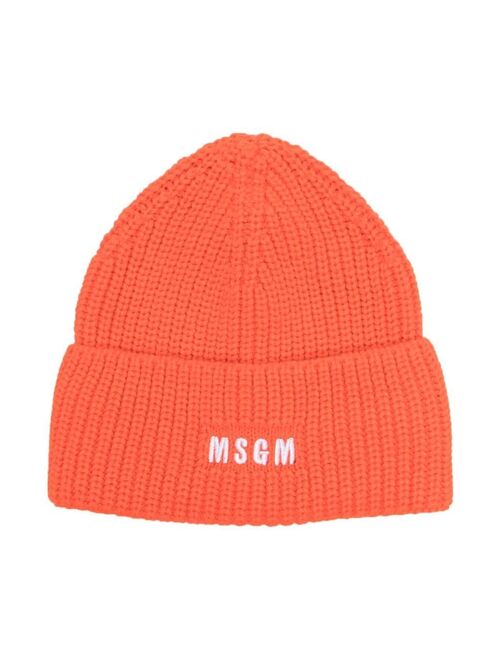 embroidered-logo detail beanie