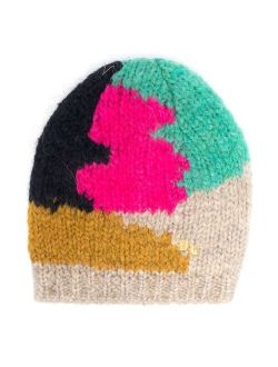 intarsia-knit beanie