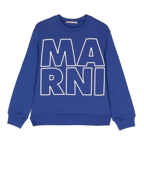Marni Kids logo-print crew-neck sweatshirt