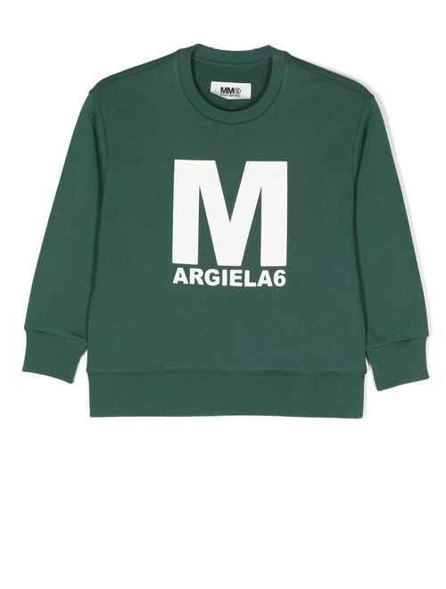 MM6 Maison Margiela Kids logo graphic print cotton sweatshirt