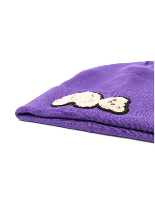 Palm Angels Teddy Bear logo-embroidered beanie