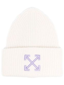 Off-White Arrows-motif ribbed-knit beanie